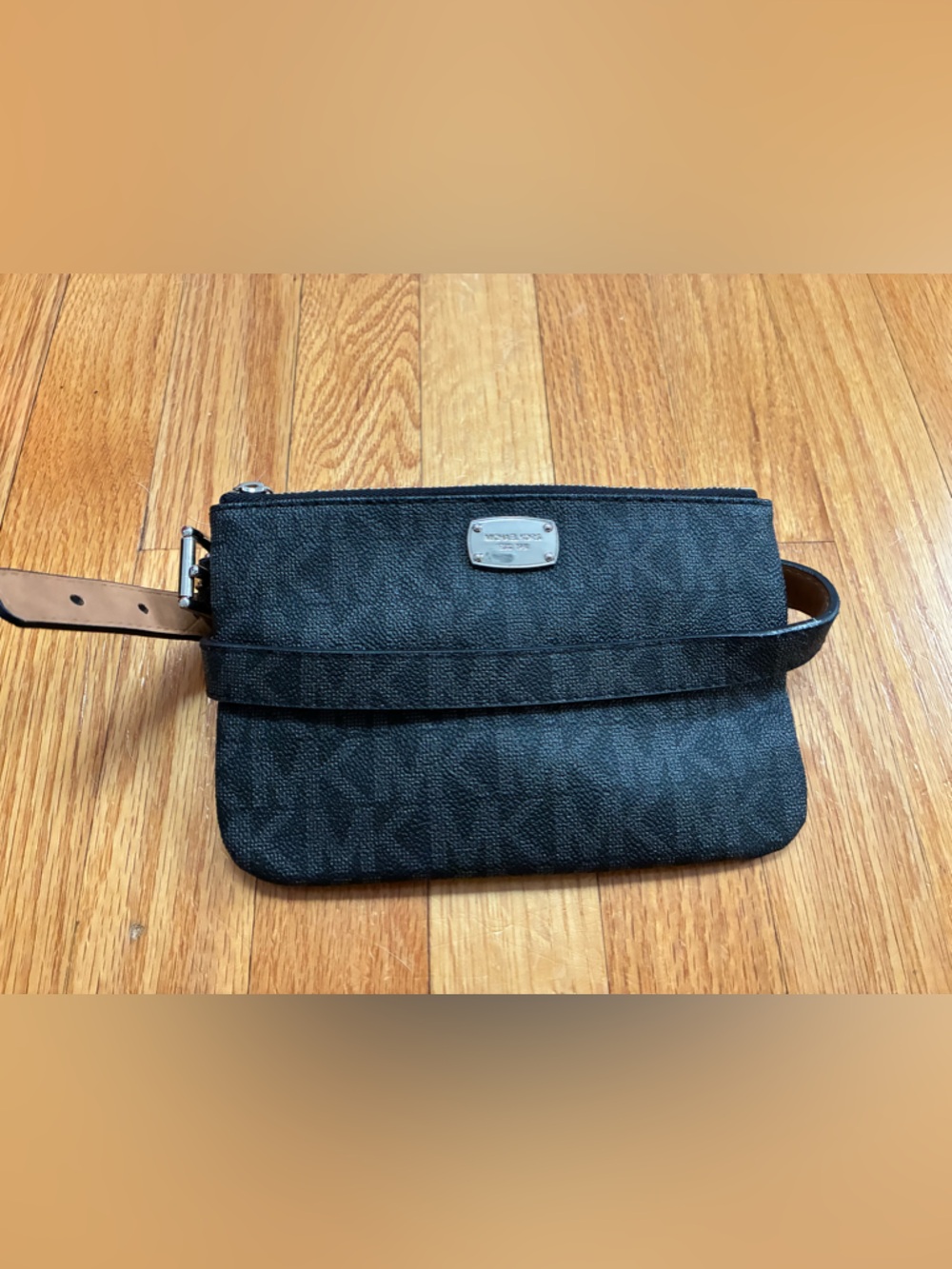 Michael Kors Black Signature Monogram Belt Bag